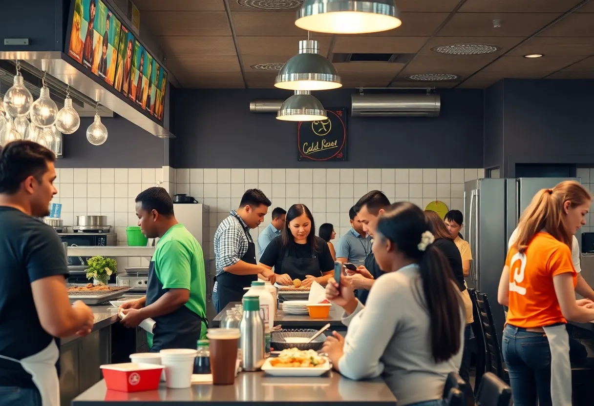 Diverse staff working in a Michigan restaurant