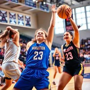 Michigan State women's basketball team playing against UCLA