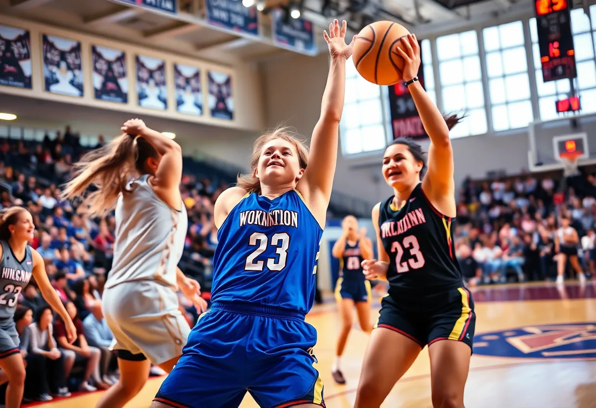 Michigan State women's basketball team playing against UCLA