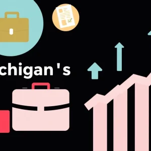 Graphic depicting trends in Michigan's unemployment claims