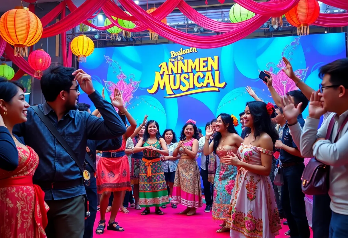 Event scene from the Moana 2 premiere with dancers and fans.