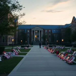 Community gathering at Michigan State University for Remembrance Day.