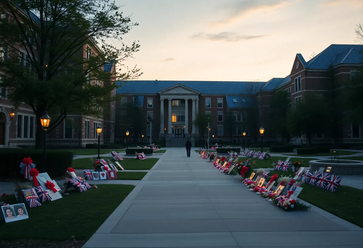 Community gathering at Michigan State University for Remembrance Day.