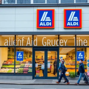 Exterior of a new Aldi grocery store in Michigan