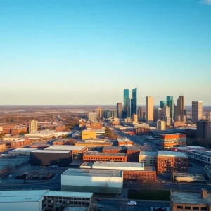 A scenic view of Novi, Michigan's industrial area focused on automotive technology.