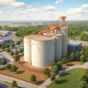 Conceptual image of sand silo construction in Novi