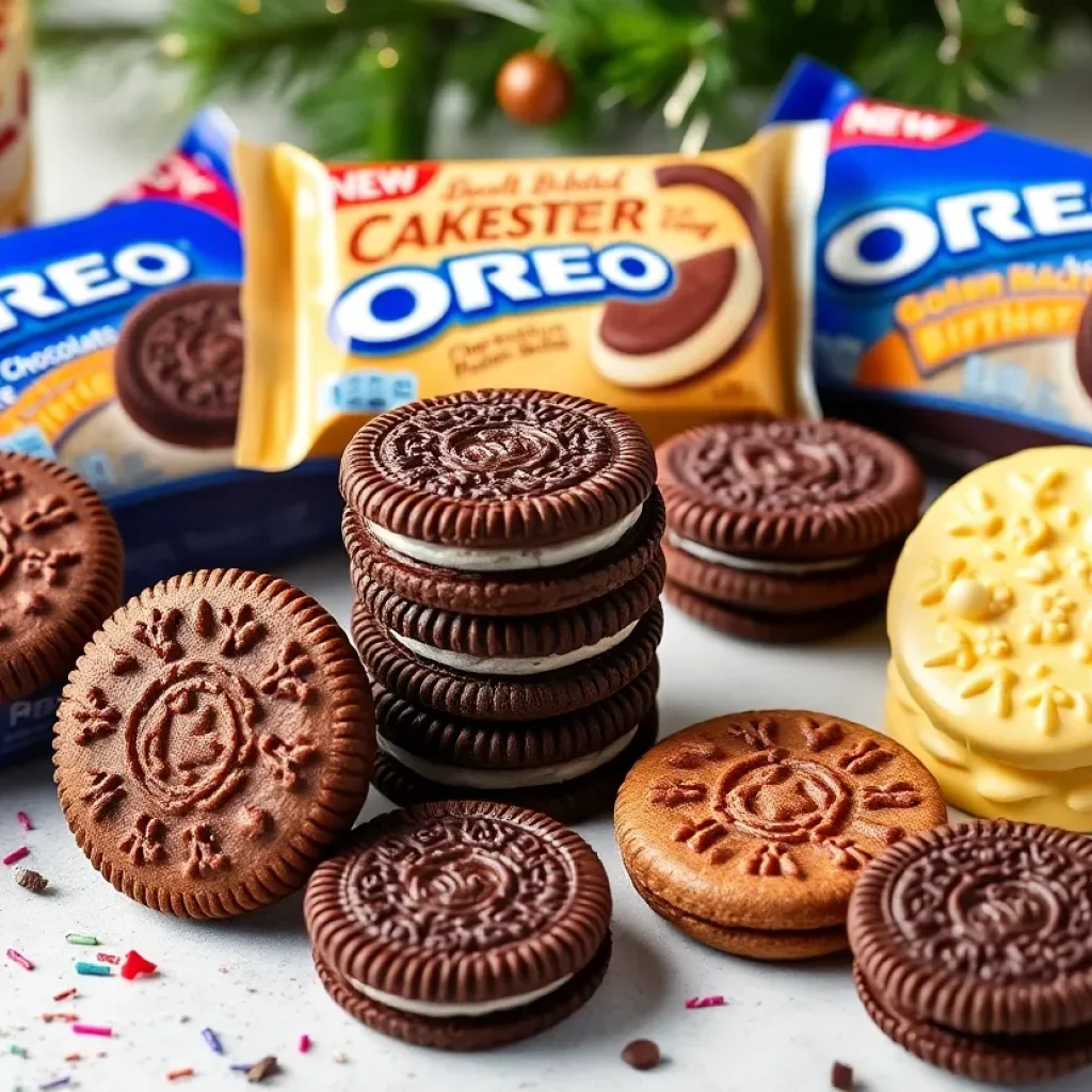 Oreo's new flavors for 2025 on a colorful table