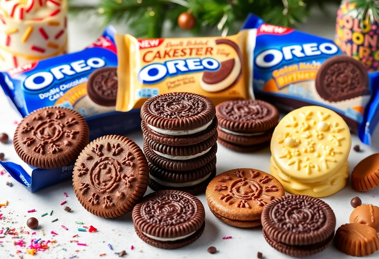 Oreo's new flavors for 2025 on a colorful table