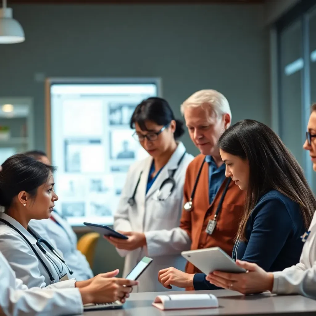 Diverse group of individuals participating in a clinical trial discussion