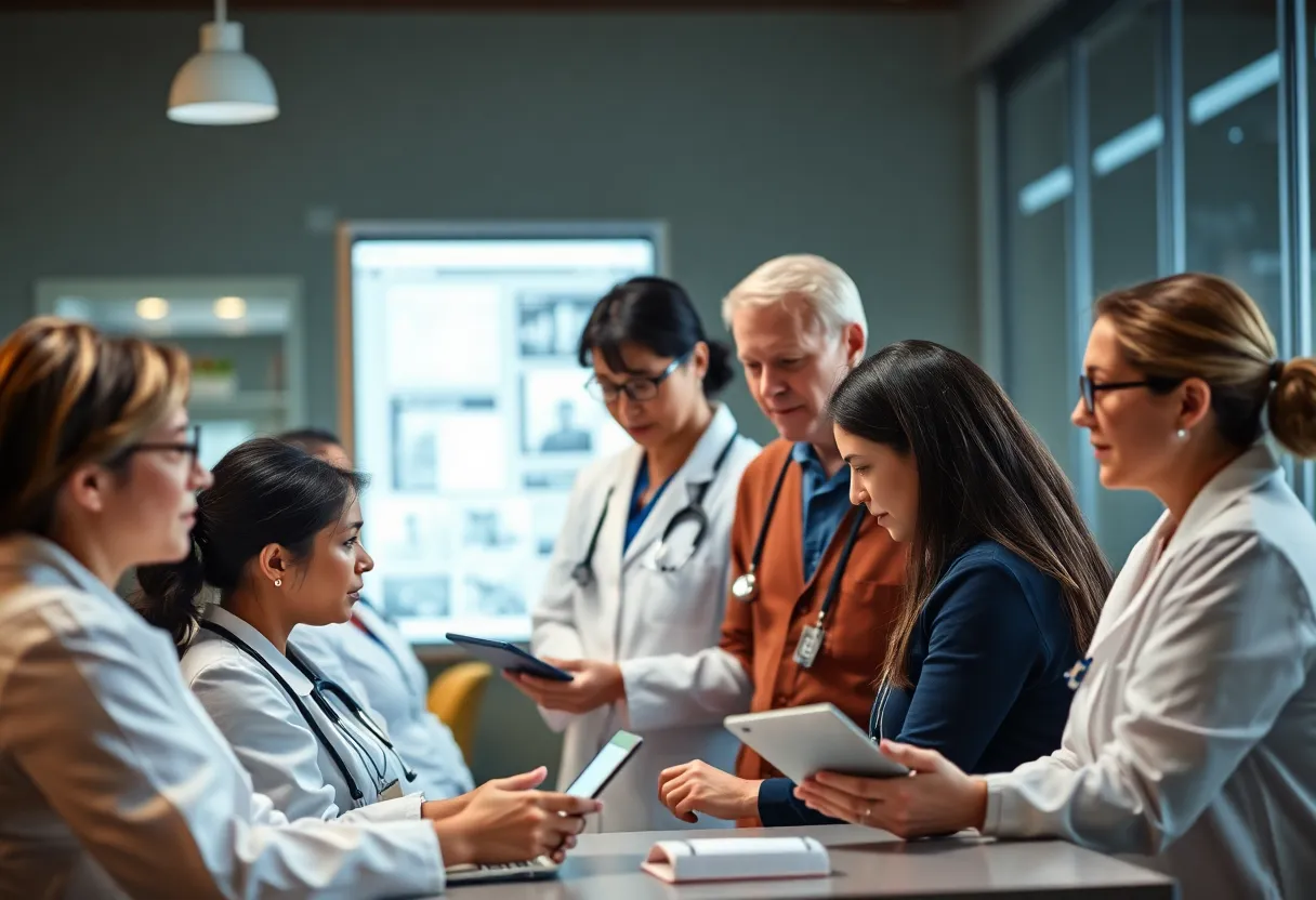 Diverse group of individuals participating in a clinical trial discussion