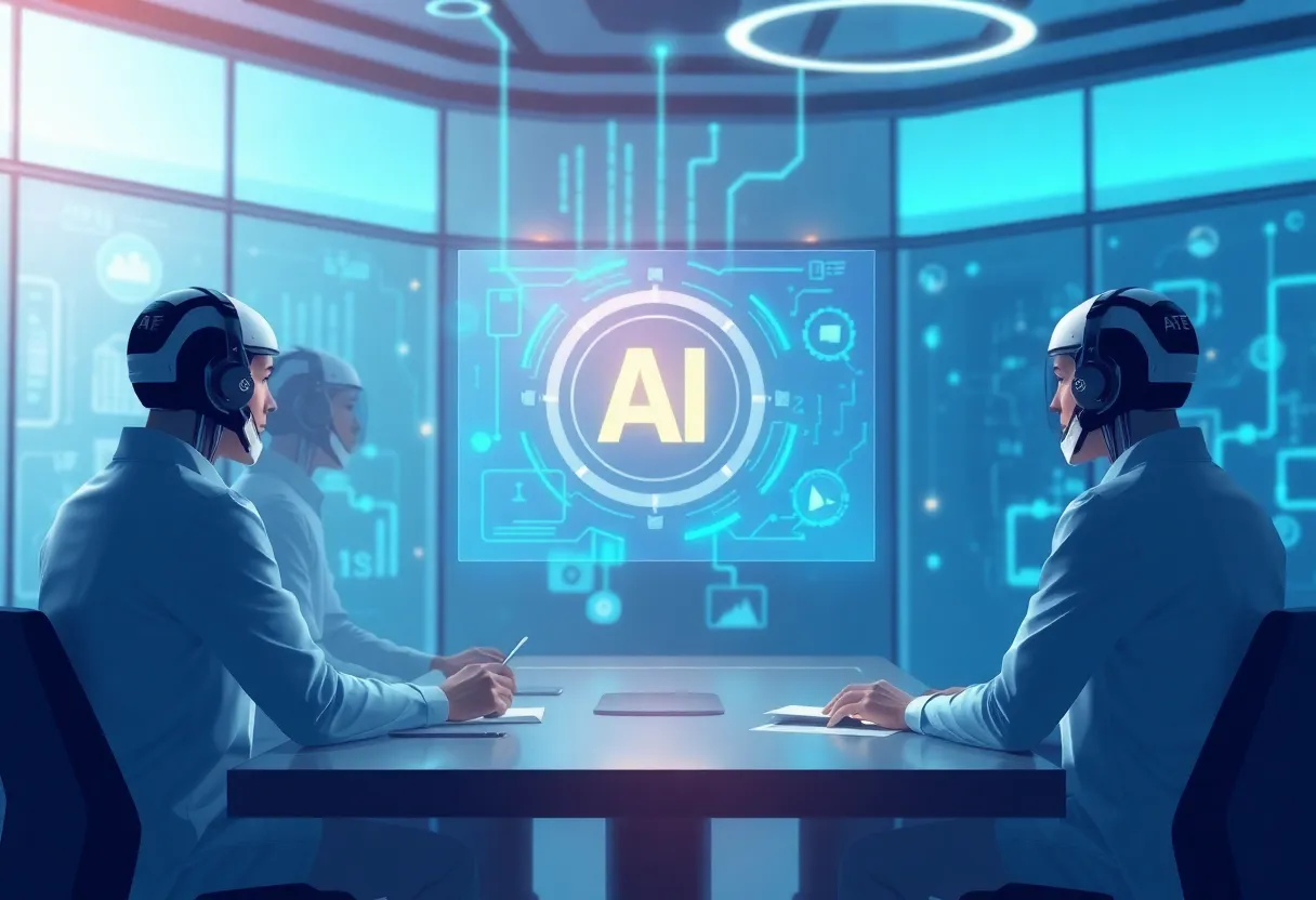 Illustration representing the integration of AI technologies at Pioneer AI Foundry.