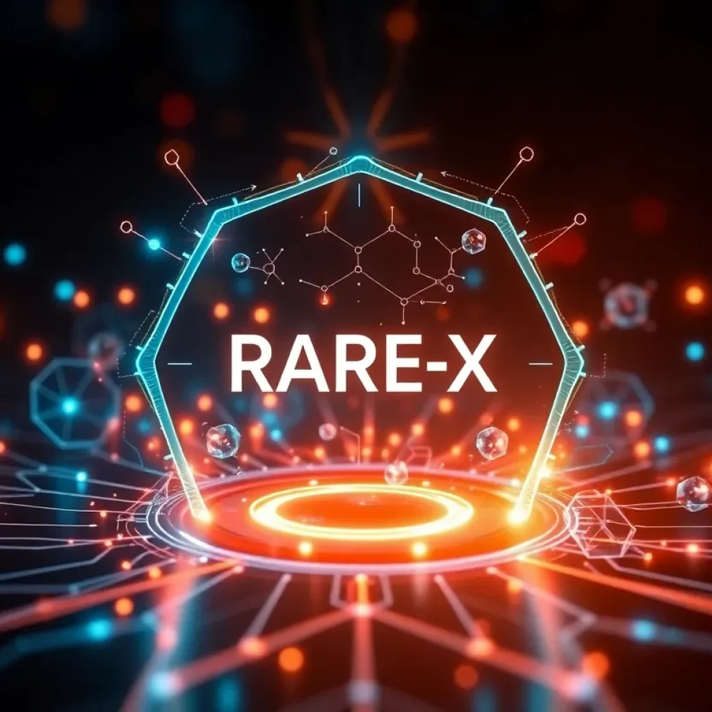 Digital illustration of RARE-X platform with AI integration.