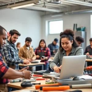 Training session for aspiring skilled tradespeople