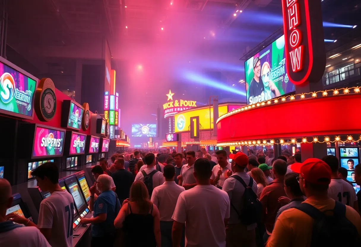 Excited fans at Super Bowl LIX in Las Vegas