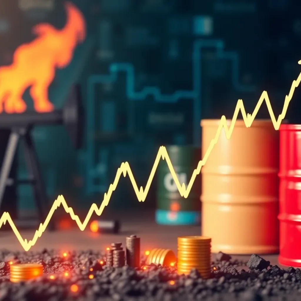 Visual representation of fluctuating oil prices due to trade tariffs.