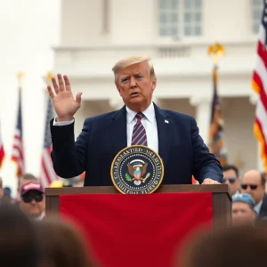 Donald Trump taking the oath for his second term