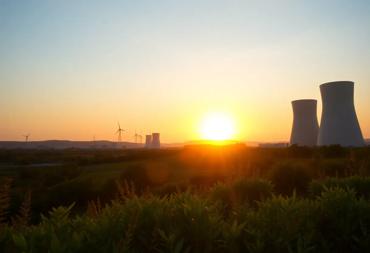 Scenic view of a TVA power plant surrounded by nature