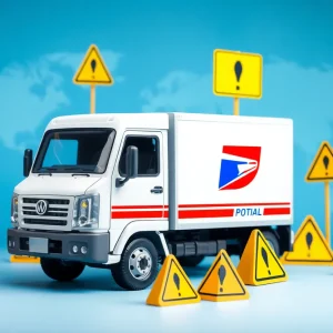 USPS truck symbolizing international shipping disruptions