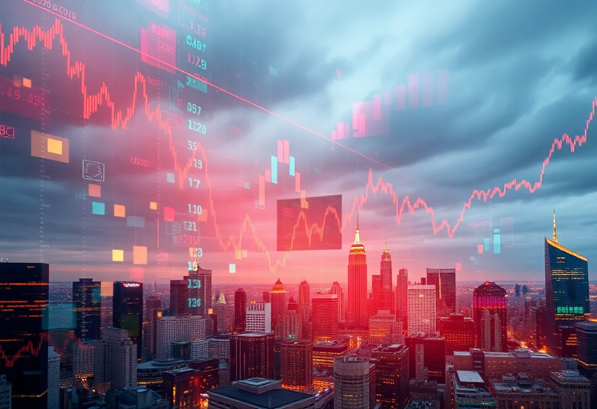 Abstract image showing a turbulent U.S. stock market.
