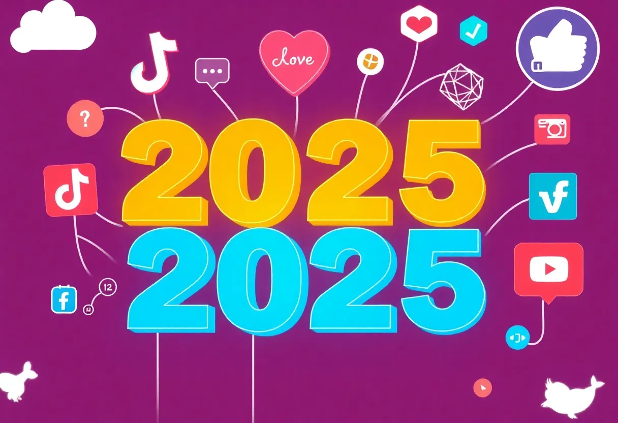 Graphic showcasing the trends in social media for 2025