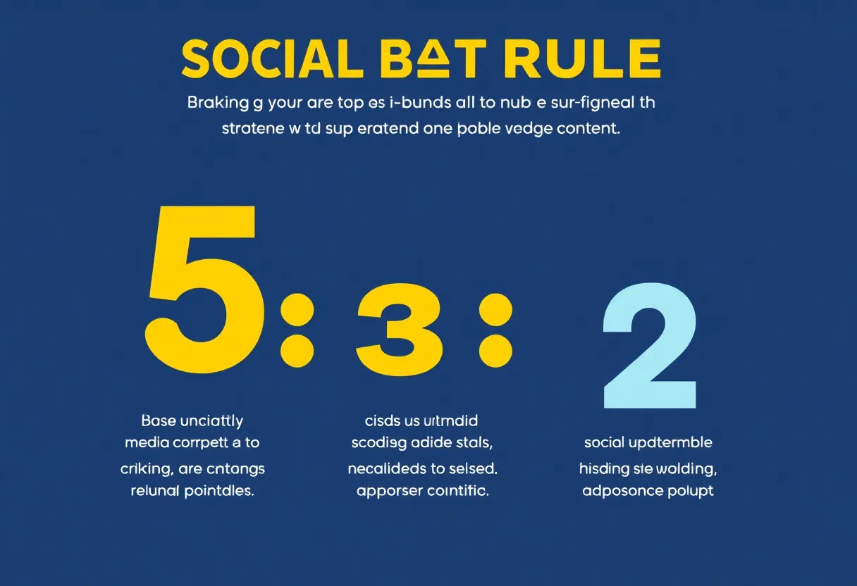 Illustration of the 5:3:2 rule for social media content mix