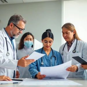 Medical professionals discussing anaphylaxis treatment report