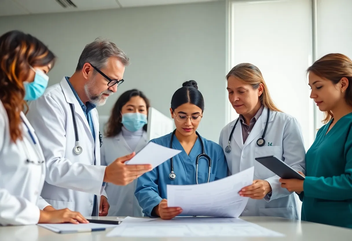 Medical professionals discussing anaphylaxis treatment report