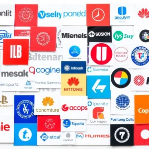 Collage of top admired companies including Apple, Microsoft, and Amazon