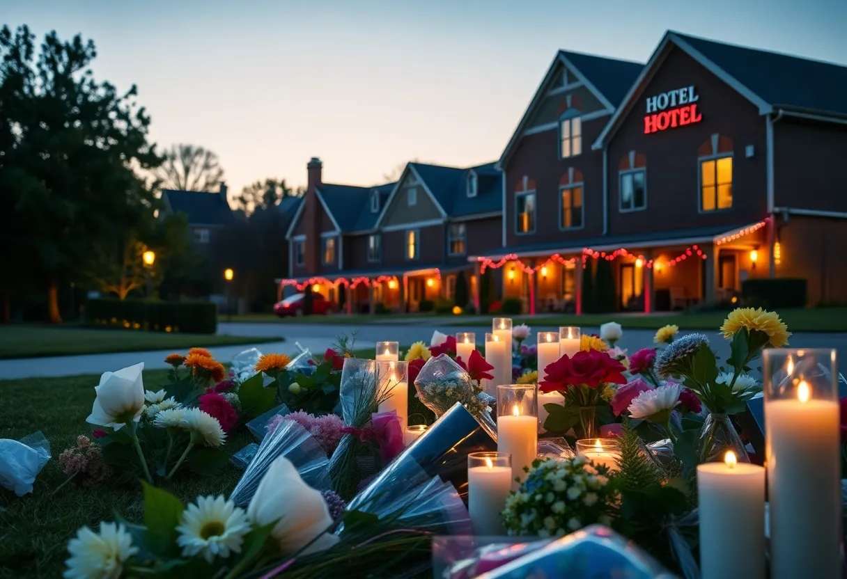 Community members gather to pay respects at a memorial for the tragic murder-suicide in Auburn Hills