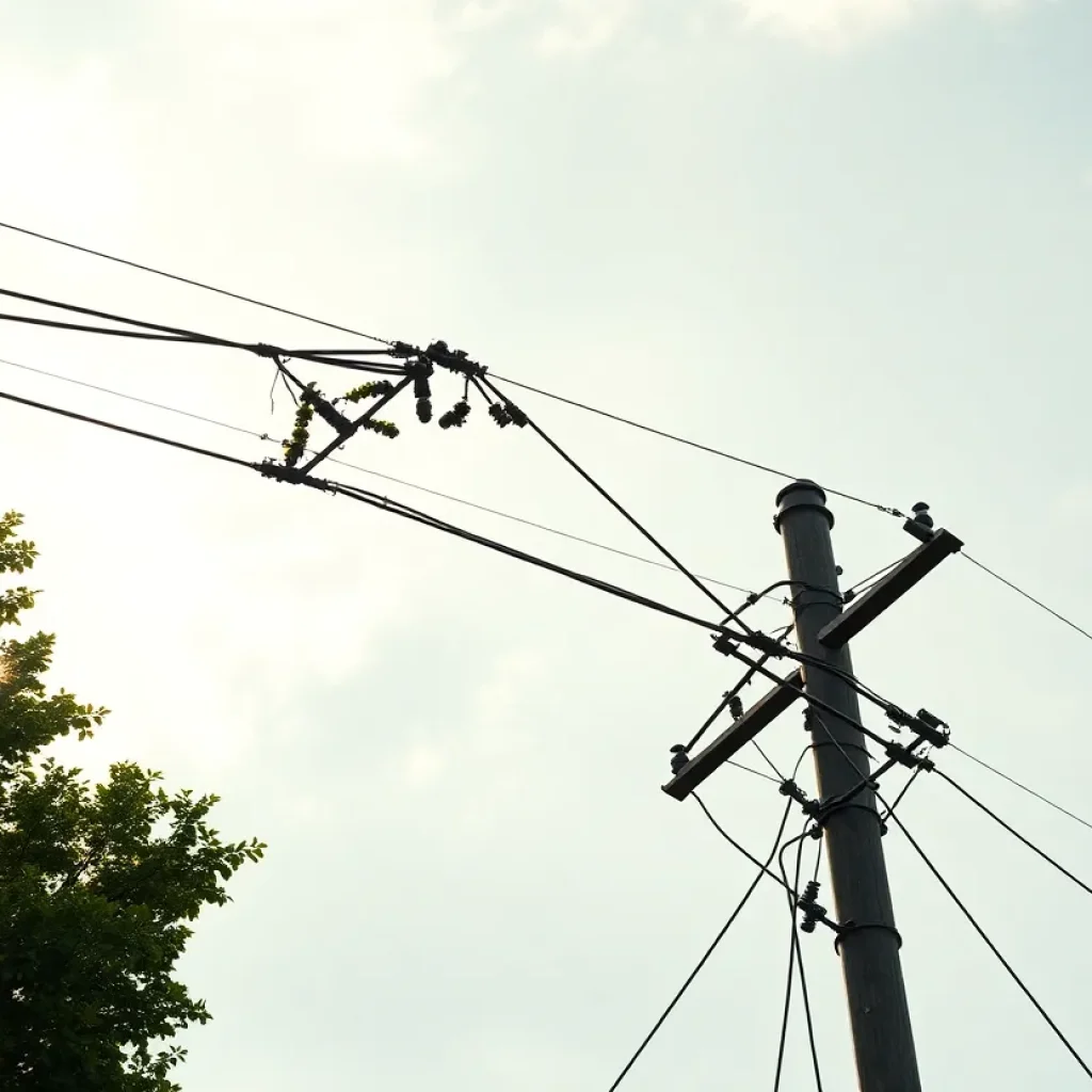 Tree trimming along power lines to prevent outages