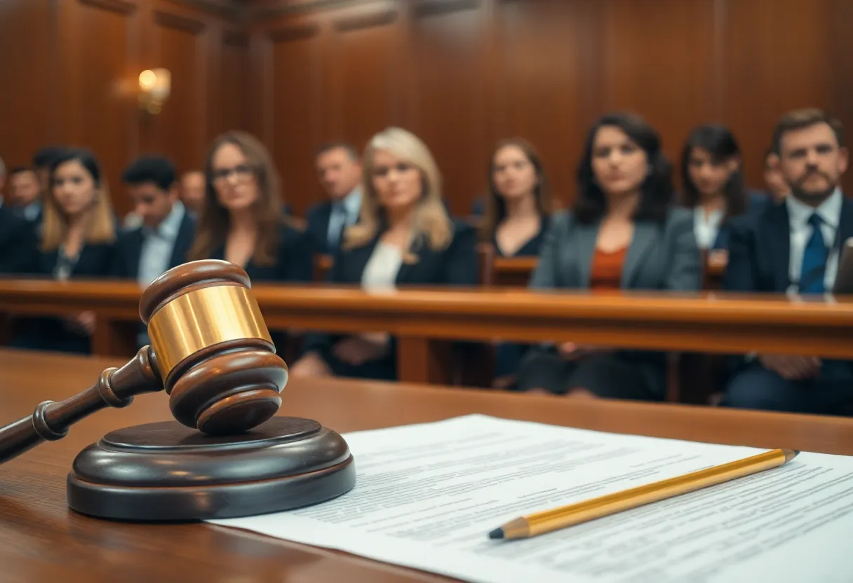 Courtroom scene symbolizing justice in sexual assault cases