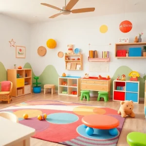 Inside a crisis nursery showing a safe and colorful space for children