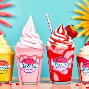 A selection of Dairy Queen Blizzards, showcasing new flavors for summer