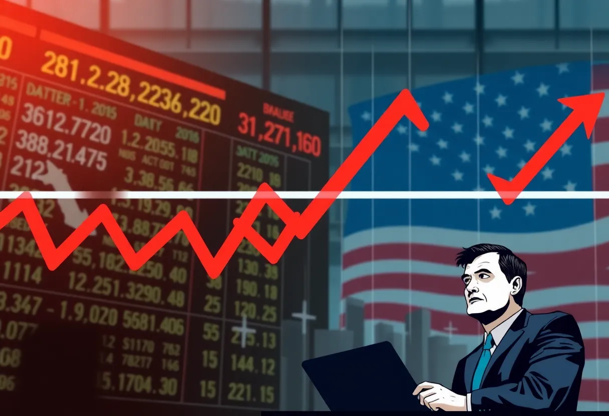 Illustration of fluctuating stock market symbolizing economic challenges