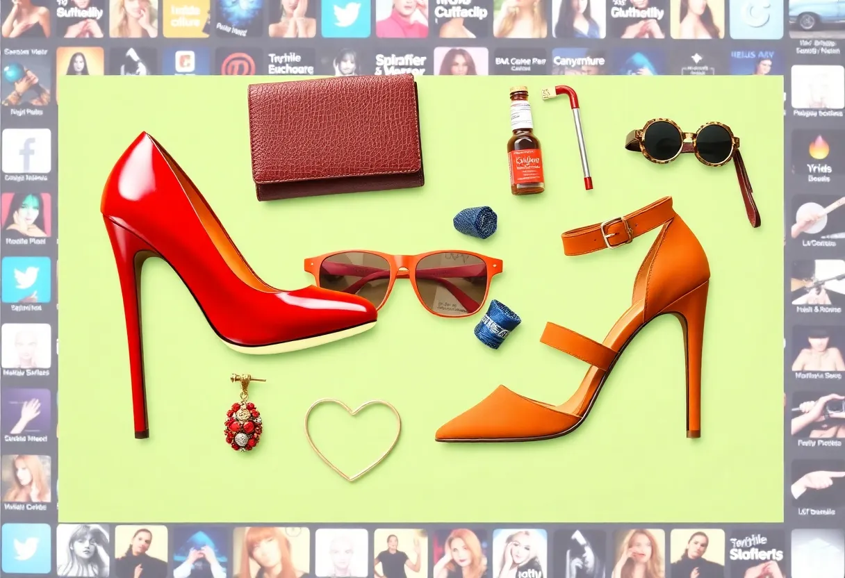 A visual representation of cultural trends from high heels to modern trends.