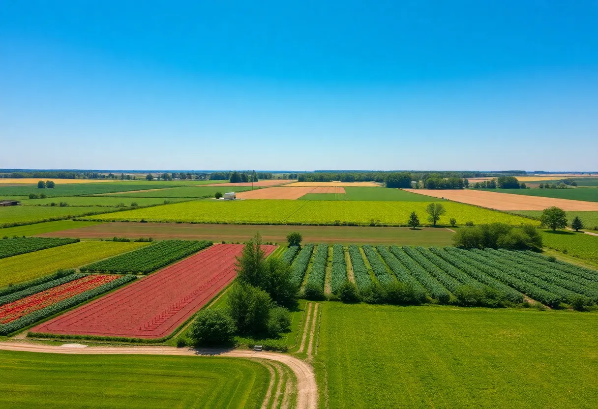 Aerial view of Todd Greiner Farms in Hart, MI