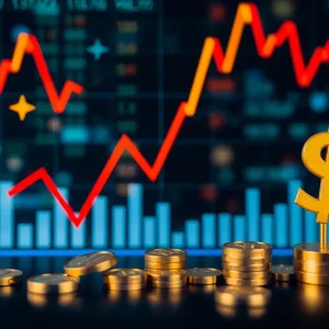 Abstract representation of financial fluctuations and wealth decline.