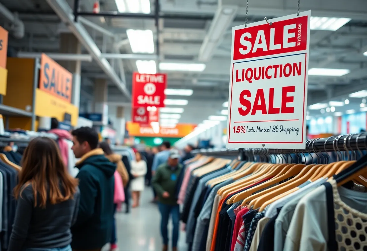 Customers shopping at Forever 21 during liquidation sale