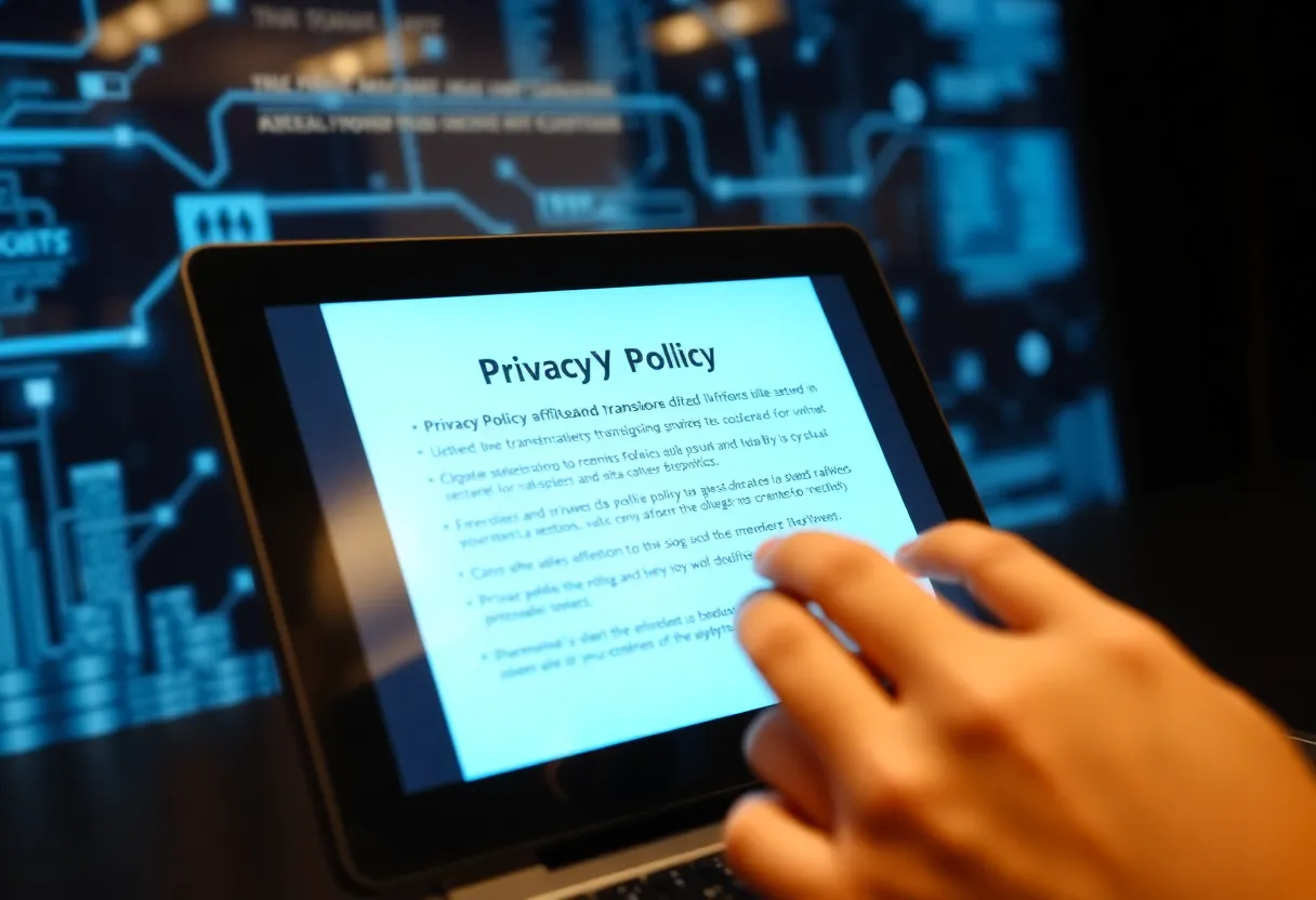 Digital interface showing updated privacy policy