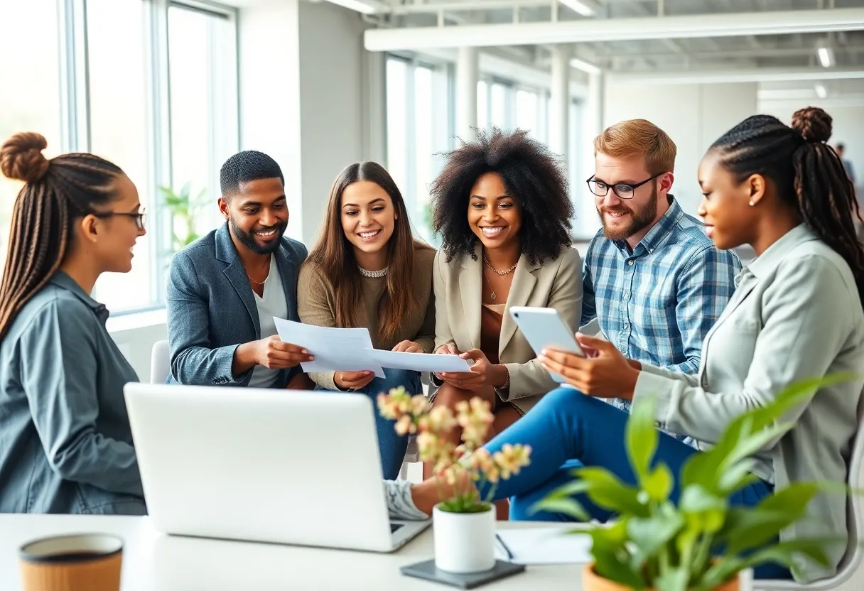 Diverse influencers discussing marketing strategies