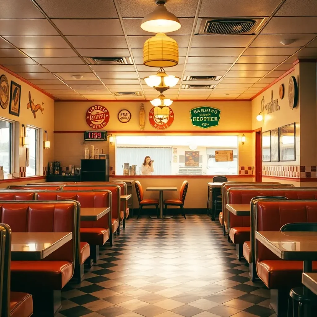 A nostalgic view of Jody's Restaurant interior with empty booths