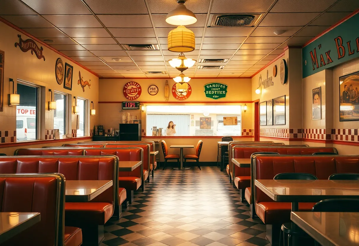 A nostalgic view of Jody's Restaurant interior with empty booths