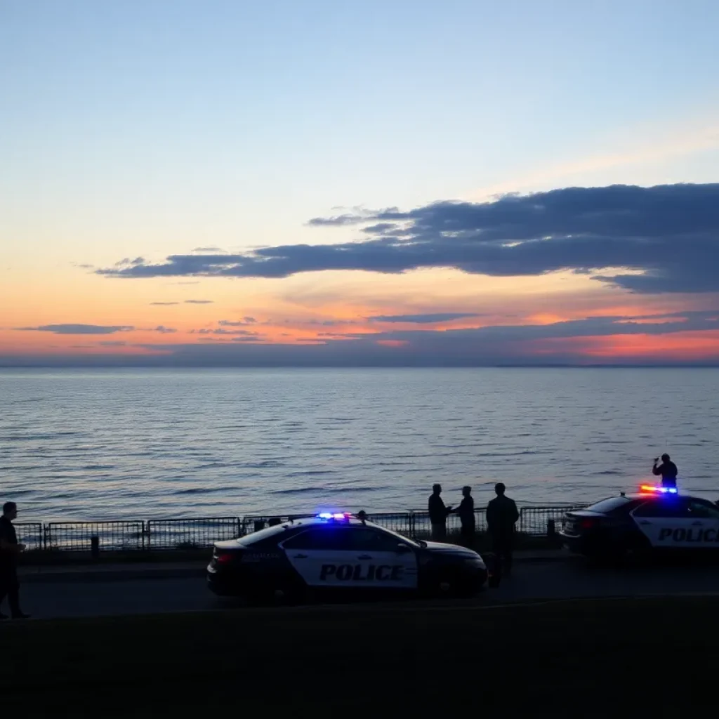 Police activity at Eichelman Park by Lake Michigan