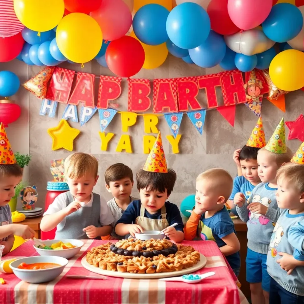 Children enjoying a birthday party with various activities in Metro Detroit