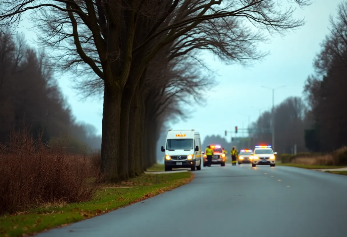 Emergency responders at the scene of a tragic accident in Lebanon Township.