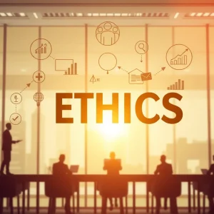 Conceptual image symbolizing ethics and compliance in a corporate setting