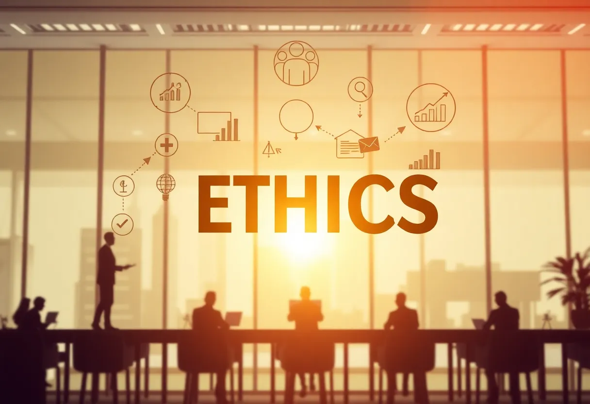 Conceptual image symbolizing ethics and compliance in a corporate setting