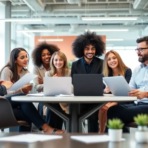 A diverse marketing team strategizing for 2025.