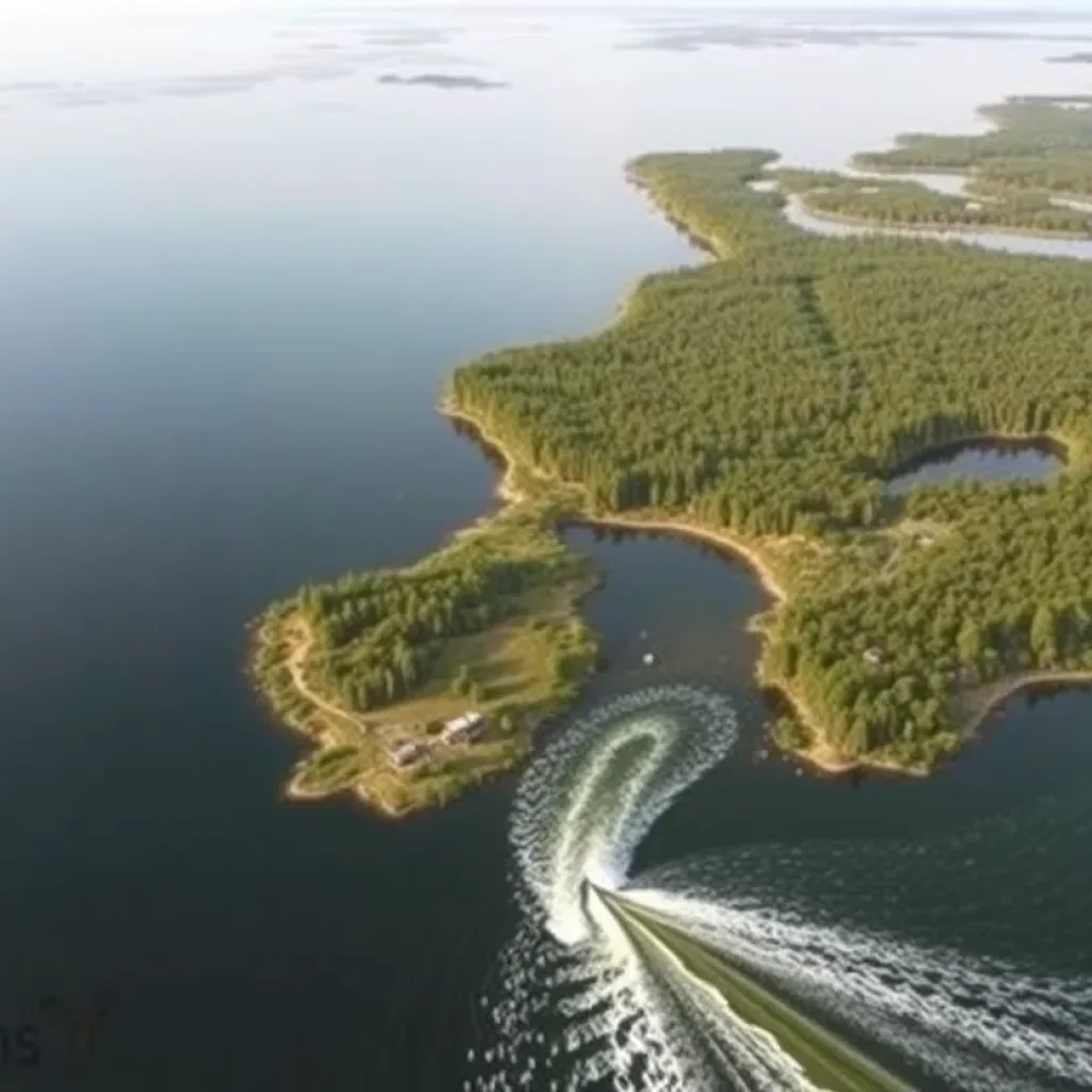 Aerial view of Michigan's diverse outdoor recreation opportunities