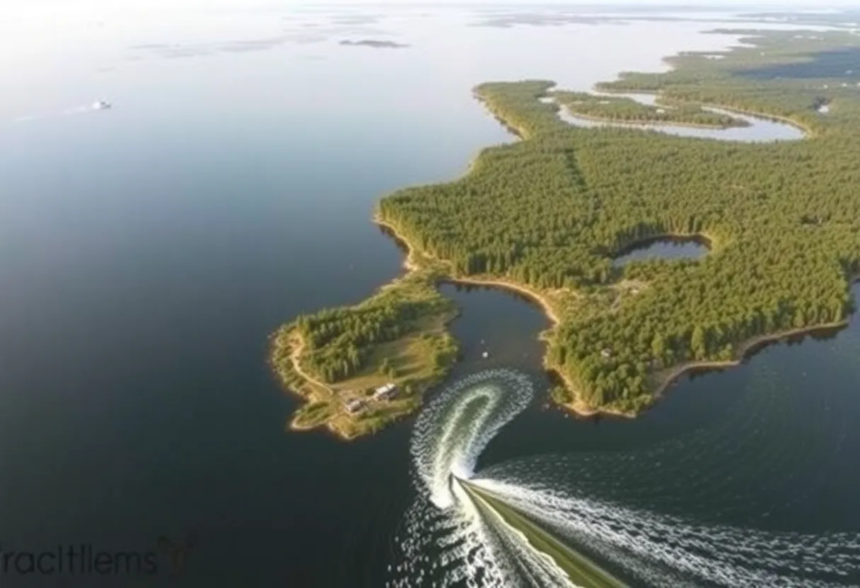 Aerial view of Michigan's diverse outdoor recreation opportunities